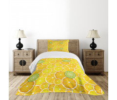 Lemon Orange Circles Bedspread Set