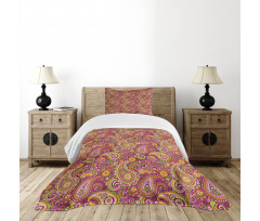 Vivid Flowers and Dots Bedspread Set