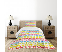 Rainbow Color Giddy Bedspread Set