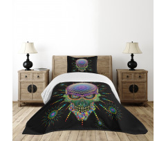 Halloween Mexico Skull Bedspread Set