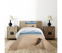 Sandy Beach and Clouds Bedspread Set