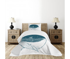 Whale and Stars Old Ship Bedspread Set
