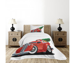 Red American Truck Bedspread Set