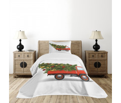 Xmas Truck and Tree Bedspread Set