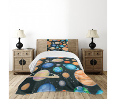 Galaxy Space Art Solar Bedspread Set