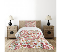 Style Rose Motif Bedspread Set