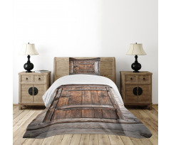 Rustic Wooden Door Bedspread Set