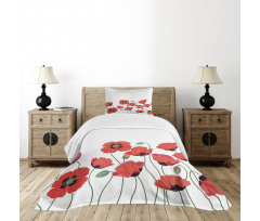 Natural Poppy Garden Bedspread Set