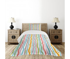 Vertical Swirl Lines Bedspread Set
