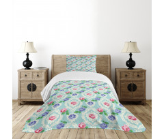 Baroque Colored Roses Bedspread Set
