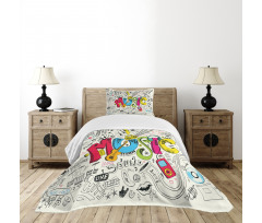 Pop Art Doodle Style Art Bedspread Set