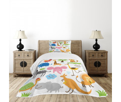 Safari Giraffe Elephant Bedspread Set