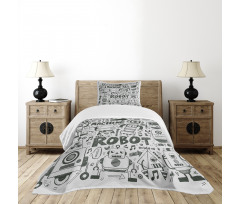 Space Geek Theme Sci Fi Bedspread Set