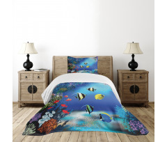 Ocean Coral Reefs Tropic Bedspread Set