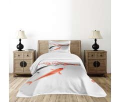 Koi Carp Fish Couple Bedspread Set