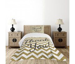 Thank You Words ZigZag Bedspread Set