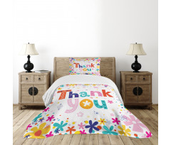 Words with Blossoms Bedspread Set