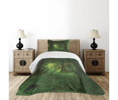 Tropical Jungle Trees Bedspread Set