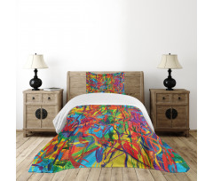 Rainbow Circled Pattern Bedspread Set