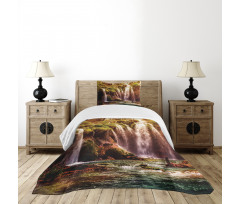 Waterfall Forest Trees Bedspread Set