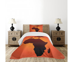 Safari Map with Continent Bedspread Set