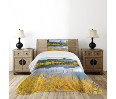 Country Scene and Lake Bedspread Set