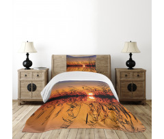 Lake Sunset Photo Scene Bedspread Set