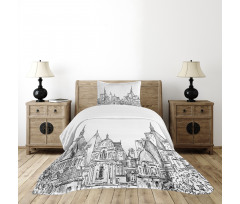 Sketchy Art Landmark Bedspread Set