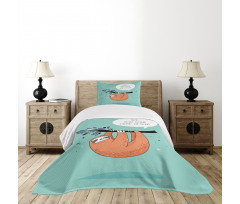 Flirty Sloth Cartoon Bedspread Set