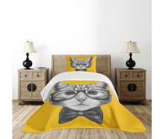 Baby Hipster Kitten Cat Bedspread Set