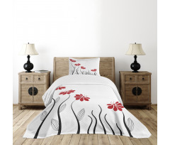 Modern Floral Petals Bedspread Set