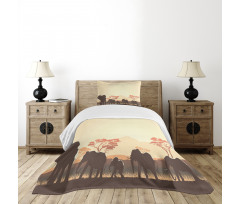 Safari Animal Elephant Bedspread Set