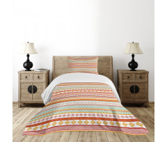 Striped with Art Bedspread Set