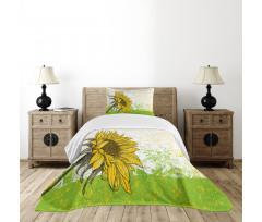 Floral with Sunflowers Bedspread Set