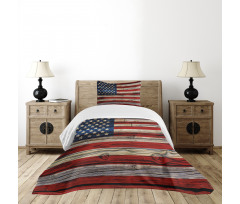 Wood Planks Flag Bedspread Set