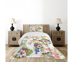 Exotic Spring Flowers Bedspread Set