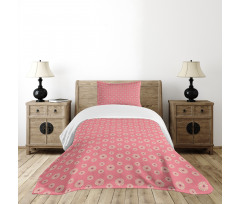 Love Theme Flowers Bedspread Set