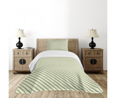 Bias Green Stripes Bedspread Set