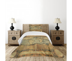 Vintage Atlas Old Chart Bedspread Set