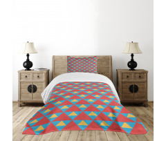 Big Small Triangles Retro Bedspread Set