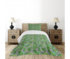 Macro Palm Tree Leaves Bedspread Set