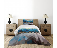 Geometric Puzzle Blurry Bedspread Set