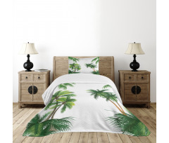 Coconut Palm Tree Plants Bedspread Set