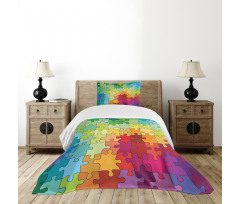 Colored Hobby Puzzle Bedspread Set