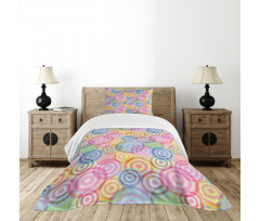 Geometric Circles Rounds Bedspread Set