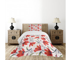 Vintage Tulip Flowers Bedspread Set