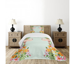 Tropic Flowers Animals Bedspread Set