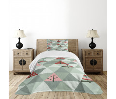 Illustration of Triangles Bedspread Set