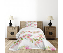 Watercolor Petals Bedspread Set