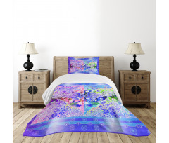 Myhtical Horses Floral Bedspread Set